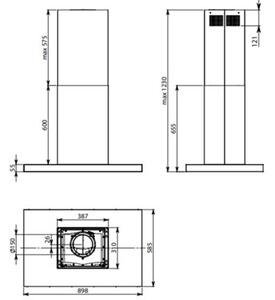 Okap FALMEC Lumina NRS Isola 90 Inox
