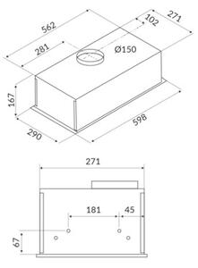 Okap MPM 61-OW-01 Inox 275m3/h 62dB klasa C