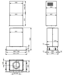 Okap FALMEC Grupa silnikowa NRS 70 Inox 375m3/h 46dB klasa B Timer