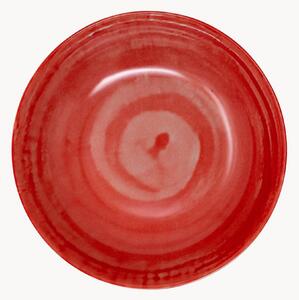 Komplet talerzy głębokich z porcelany Tangeri Red, 6 elem