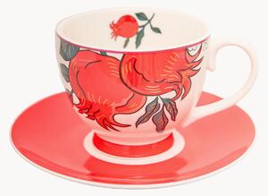Filiżanka ze spodkiem z porcelany Alice Red