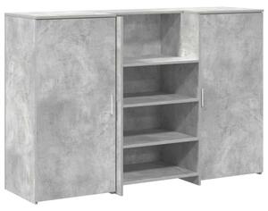 Biurko recepcyjne betonowe szare 155x50x103,5 cm drewno klejone