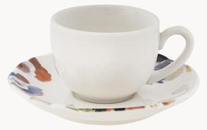 Komplet filiżanek ze spodkiem z porcelany Silene, 6 elem