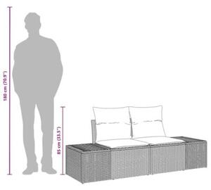 Sofa ogrodowa czarny 123 x 62 x 69cm polirattan