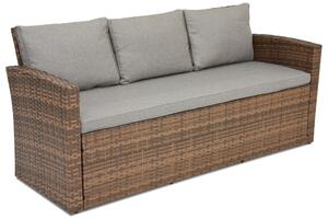 Trzyosobowa sofa z technorattanu Marsylia Garden Point brązowa