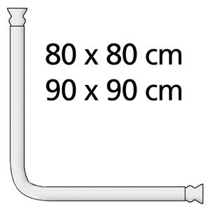 Uniwersalny drążek narożny w kolorze srebra na zasłonę prysznicową Wenko, ø 2 cm