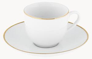 Komplet filiżanek ze spodkiem z porcelany Gold Chic, 6 elem