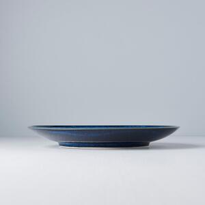 Niebieski talerz ceramiczny MIJ Copper Swirl, ø 25 cm
