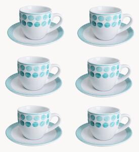 Komplet filiżanek ze spodkiem z porcelany Tabata, 6 elem