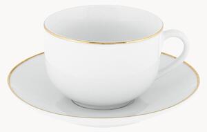 Komplet filiżanek ze spodkiem z porcelany Gold Chic, 4 elem