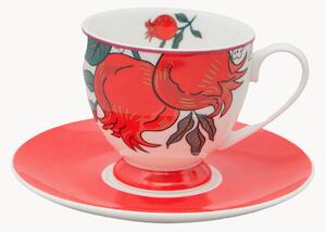 Komplet filiżanek ze spodkiem z porcelany Alice, 3 elem