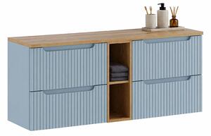 Niebieska szafka łązienkowa pod umywalkę 140 cm A3-F14