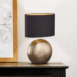 FISCHER & HONSEL Lampa stołowa Foro, brązowy / mosiężny, salon / jadalnia, ceramika, nowoczesny