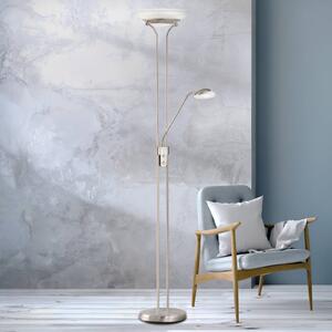 FISCHER & HONSEL Lampa stojąca LED Pool, możliwość ściemniania, aluminiowy / szary / cynkowy, salon / jadalnia, metal, nowoczesny