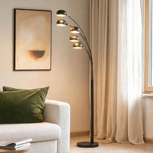 Lampa stojąca Jewa Lindby, czarny, salon / jadalnia, metal, nowoczesny