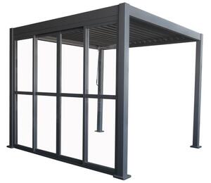 Pergola tarasowa wolnostojąca Lagos 3x3 z drzwiami na jeden bok Garden Point antracyt
