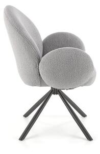 Szare krzesło z podłokietnikami boucle | Umeblowana.com