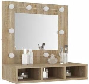 Toaletka z półkami na biurko lub ścianę dąb sonoma - Arvola 4X