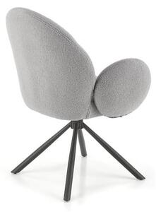 Szare krzesło z podłokietnikami boucle | Umeblowana.com