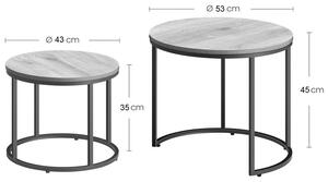 Zestaw 2 marmurowych stolików kawowych w stylu glamour - Gianis 4X