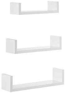 Komplet 3 białych półek ściennych nowoczesnych - Asoka