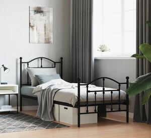 Czarne metalowe łóżko pojedyncze 90x200 cm - Wroxo