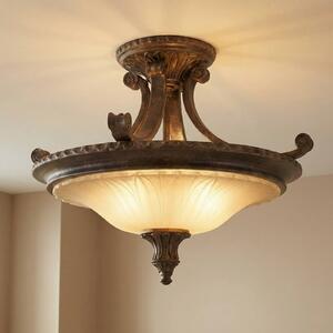 FEISS Lampa sufitowa Stirling, możliwość ściemniania, brązowy / mosiężny, salon / jadalnia, metal, antyczny