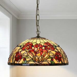 Artistar Lampa wisząca tiffany ELINE, możliwość ściemniania, multikolor, salon / jadalnia, szkło, tiffany