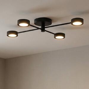 Nordlux Lampa sufitowa Clyde Flex, możliwość ściemniania, czarny, salon / jadalnia, metal