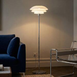 Dyberg Larsen Lampa stojąca DL31, biały / opal, salon / jadalnia, szkło, skandynawski