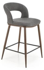 Szare krzesło barowe z podnóżkiem loft | Umeblowana.com