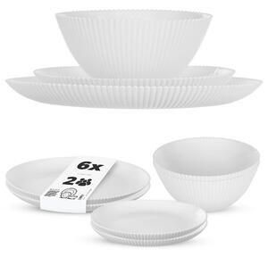Zestaw obiadowy Regno salaterka 20 cm + talerz deserowy + talerz płytki biały 2 kpl