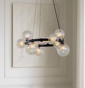 Lampa wisząca szklana Marvi Lucande, możliwość ściemniania, czarny, salon / jadalnia, szkło, nowoczesny
