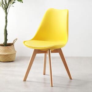 Krzesło Kris Lugano Nowoczesne z poduszką żółte