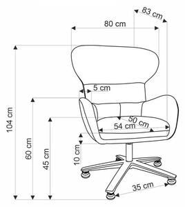 Beżowy fotel obrotowy do salonu | Umeblowana.com