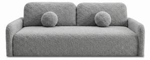 Sofa DUO Rozkładana Dwuosobowa Ciemnoszara Boucle Nowoczesna