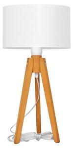 Helam Lampa stołowa ALBA 1xE27/60W/230V białe/dąb HE1484