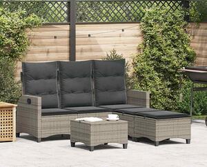 Sofa narożna z podnóżkami i stolikiem na taras | Umeblowana.com