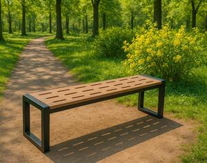 Odporna ławka miejska z tworzywa 150 cm | Umeblowana.com
