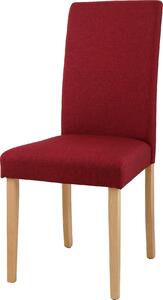 Czerwone krzesła (6 sztuk) na bukowych nogach