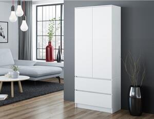 Biała szafa do sypialni z szufladami 180x90cm | Umeblowana.com