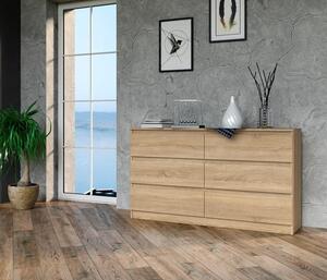 Komoda stojąca z szufladami 140cm dąb sonoma | Umeblowana.com