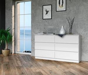 Duża biała komoda z szufladami 140x75 cm | Umeblowana.com