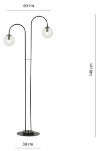 Lampa podłogowa z transparentnymi kloszami - D117-Inos