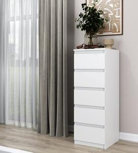 Biała wysoka komoda wąska 111x40 cm | Umeblowana.com
