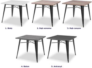 Metalowy stół kwadratowy do restauracji dąb sonoma - Mixo 3X