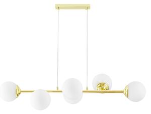 LAMPA WISZĄCA SUFITOWA NOWOCZESNA ZŁOTO KLASYCZNE BIAŁE KULE FINO 6 LED