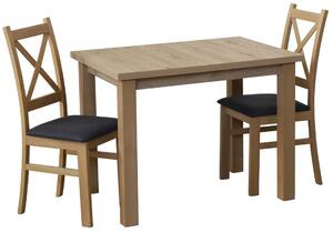 Komplet stół 100x70 z 2 krzesłami do kuchni M010-2 Dąb Artisan