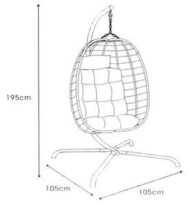 Fotel wiszący PROGARDEN 954402 Jasnoszary