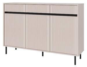 Komoda z ryflowanym frontem Yukashi 3F3S T833 beżowa